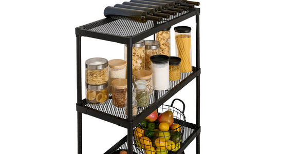 REGAL  75/150/32 cm Schwarz  - Schwarz, Basics, Kunststoff/Metall (75/150/32cm) - Carryhome