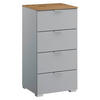 KOMMODE 40/81/42 cm  in Grau, Eichefarben  - Eichefarben/Alufarben, Trend, Holzwerkstoff/Kunststoff (40/81/42cm) - Stylife