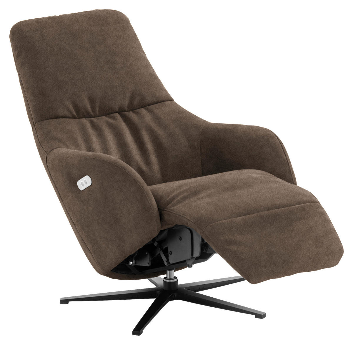 RELAXSESSEL in Textil Braun  - Schwarz/Braun, Design, Textil/Metall (77/108/95cm) - Chilliano