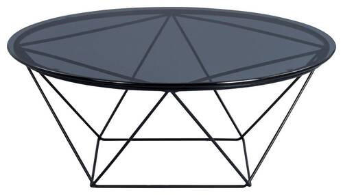 COUCHTISCH Sicherheitsglas 90/90/36 cm rund Grau, Schwarz  - Schwarz/Grau, Trend, Glas/Metall (90/90/36cm) - Boxxx