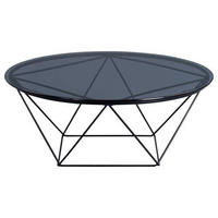 COUCHTISCH Sicherheitsglas 90/90/36 cm rund Grau, Schwarz  - Schwarz/Grau, Trend, Glas/Metall (90/90/36cm) - Boxxx