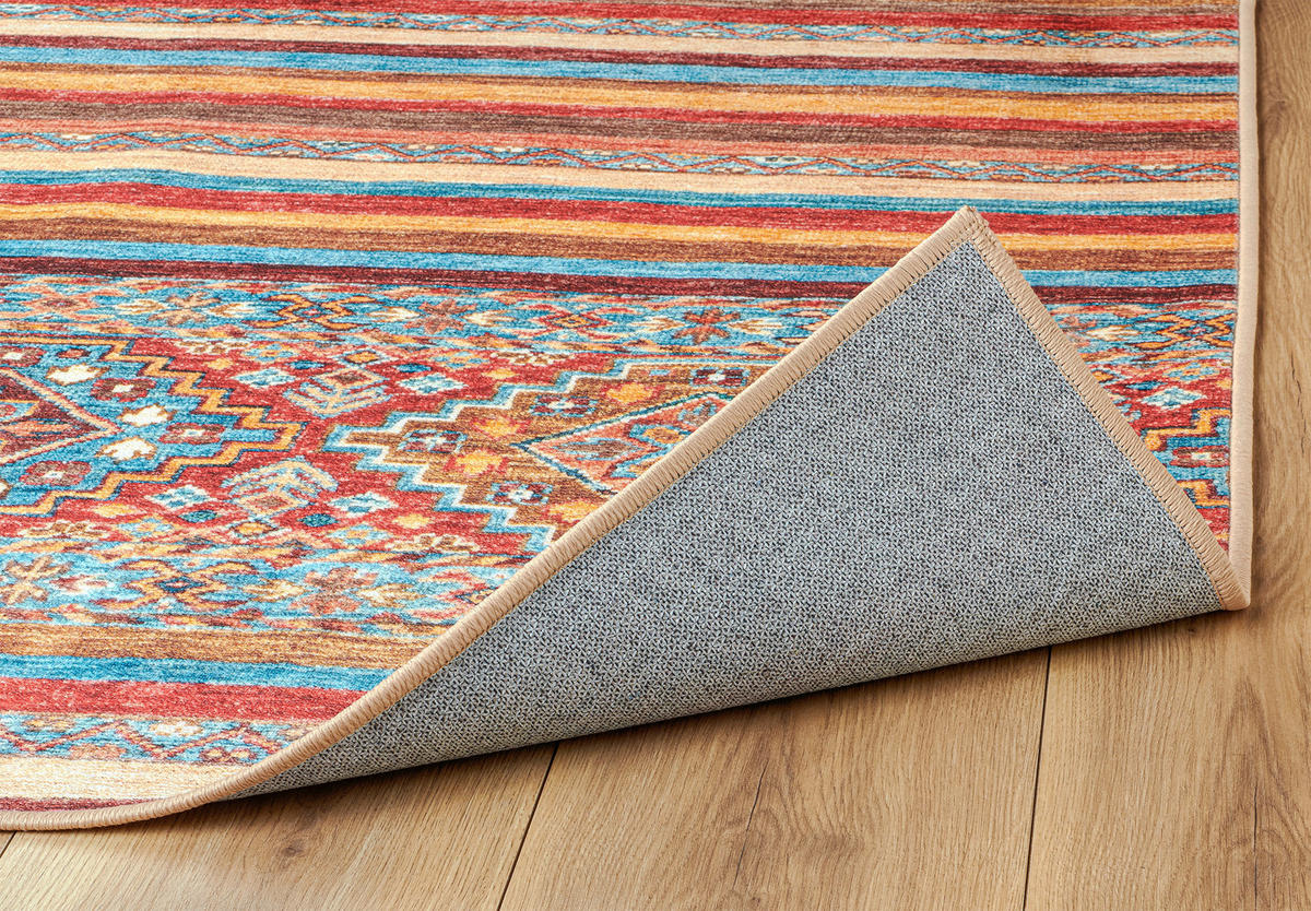 LÄUFER Cortea Azmeo 80/300 cm  in Multicolor, Rot, Cognac  - Cognac/Rot, LIFESTYLE, Kunststoff/Textil (80/300cm) - Lindorug
