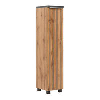 Midischrank Jakarta 30/130/35 cm  - Eiche Wotan/Schwarz, MODERN, Holzwerkstoff/Kunststoff (30/130/35cm) - Held