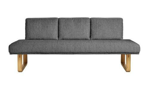 SITZBANK 224/92/78 cm  in Grau  - Eichefarben/Grau, Design, Holz/Textil (224/92/78cm) - Dieter Knoll