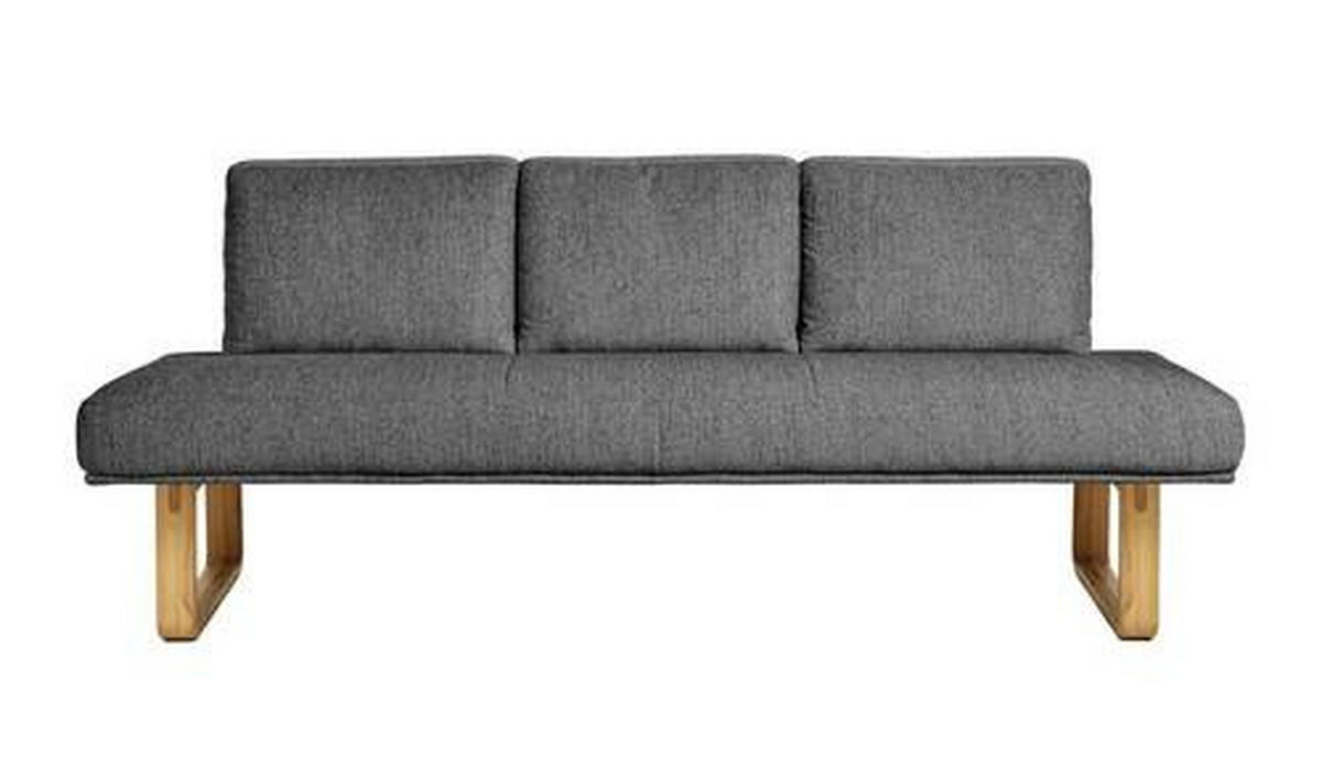 SITZBANK 224/92/78 cm  in Grau  - Eichefarben/Grau, Design, Holz/Textil (224/92/78cm) - Dieter Knoll