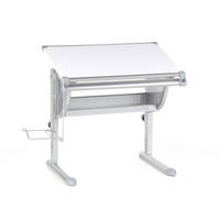 JUGENDSCHREIBTISCH 50/80/56-80 cm  - Silberfarben/Weiß, Basics, Holzwerkstoff/Kunststoff (50/80/56-80cm) - MID.YOU