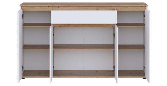 SIDEBOARD  160/93/38 cm 1 Schublade(n)  - Weiß/Eiche Artisan, MODERN, Holzwerkstoff (160/93/38cm) - Carryhome