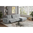 ECKSOFA in Velours Grau  - Schwarz/Grau, Design, Kunststoff/Textil (342/174cm) - Xora