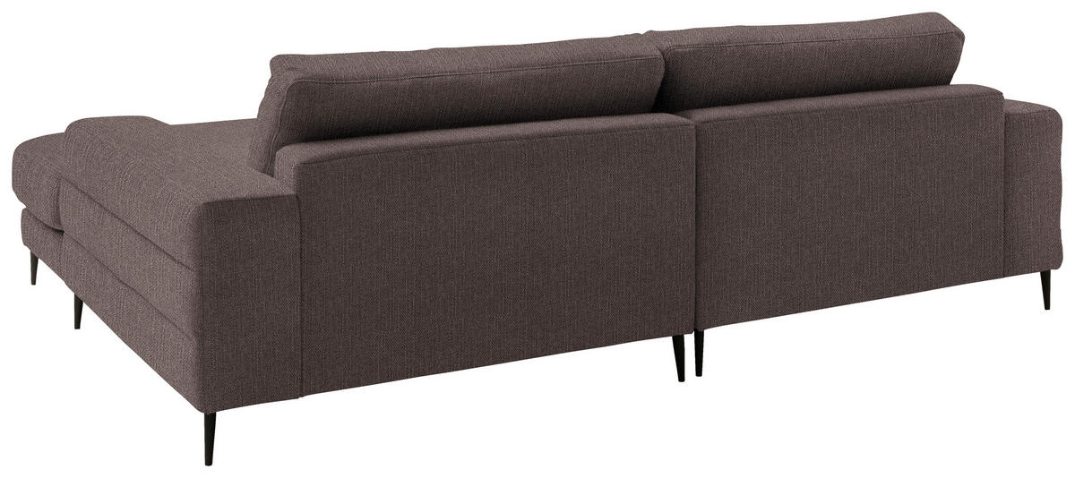 ECKSOFA in Flachgewebe Hellbraun  253/177 cm  - Hellbraun/Schwarz, Design, Textil/Metall (253/177cm) - Dieter Knoll
