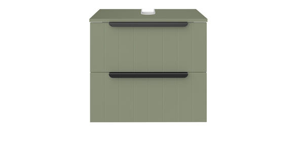 WASCHBECKENUNTERSCHRANK 60/53/38,5 cm - Schwarz/Grün, ROMANTIK / LANDHAUS, Holzwerkstoff/Metall (60/53/38,5cm) - Xora