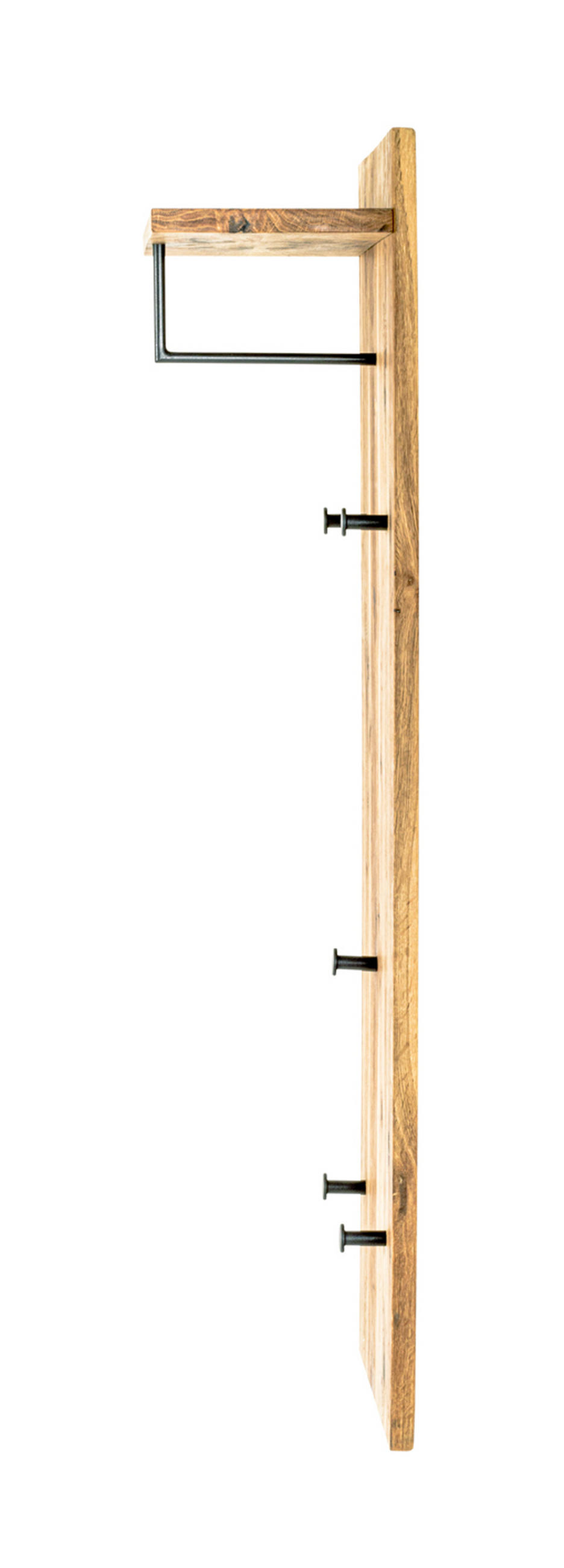 WANDGARDEROBE  in Eiche massiv Schwarz, Eichefarben  - Eichefarben/Schwarz, Basics, Holz/Metall (30/100/20cm)
