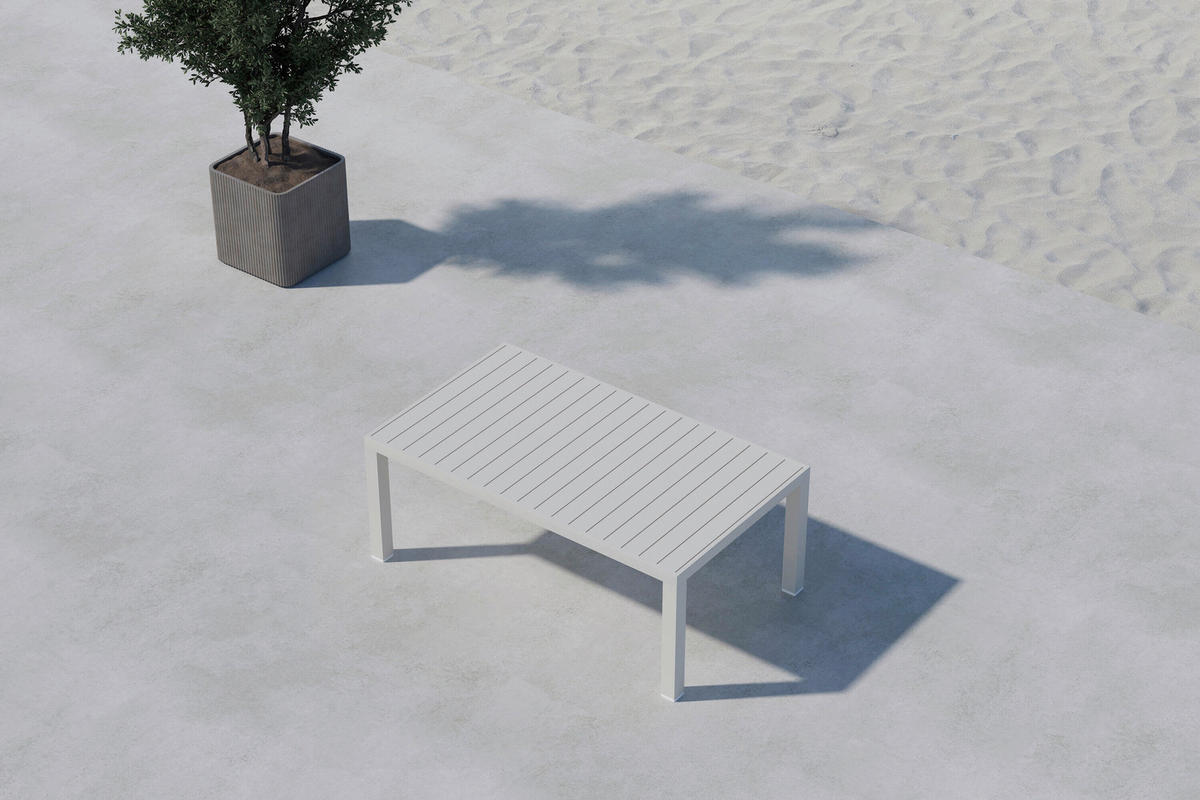 LOUNGEBORD  - beige, Modern, metall (120/70/45cm) - Gardenson