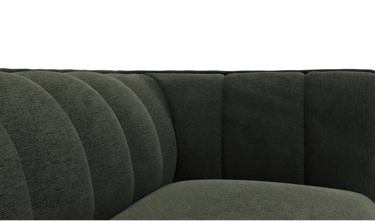 3-SITZER-SOFA Chenille, Webstoff, Flachgewebe Waldgrün  - Waldgrün/Schwarz, Design, Holz/Textil (209/75/91cm) - Livetastic