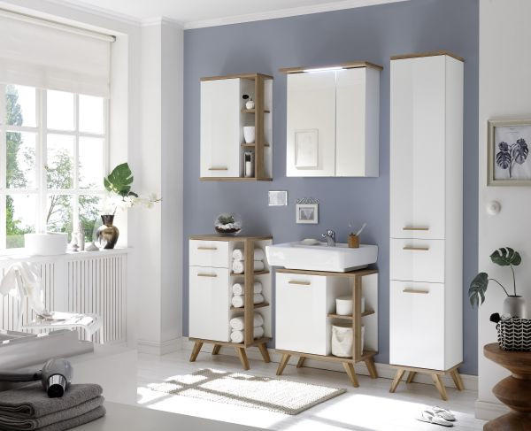 SPIEGELSCHRANK 60/72/20 cm  - Chromfarben/Eichefarben, Design, Glas/Holzwerkstoff (60/72/20cm) - Xora