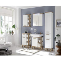 ZÁVESNÁ SKRINKA, biela, farba duba, 50,5/74,5/20,5 cm - biela/farba duba, Konventionell, kompozitné drevo/sklo (50,5/74,5/20,5cm) - Xora