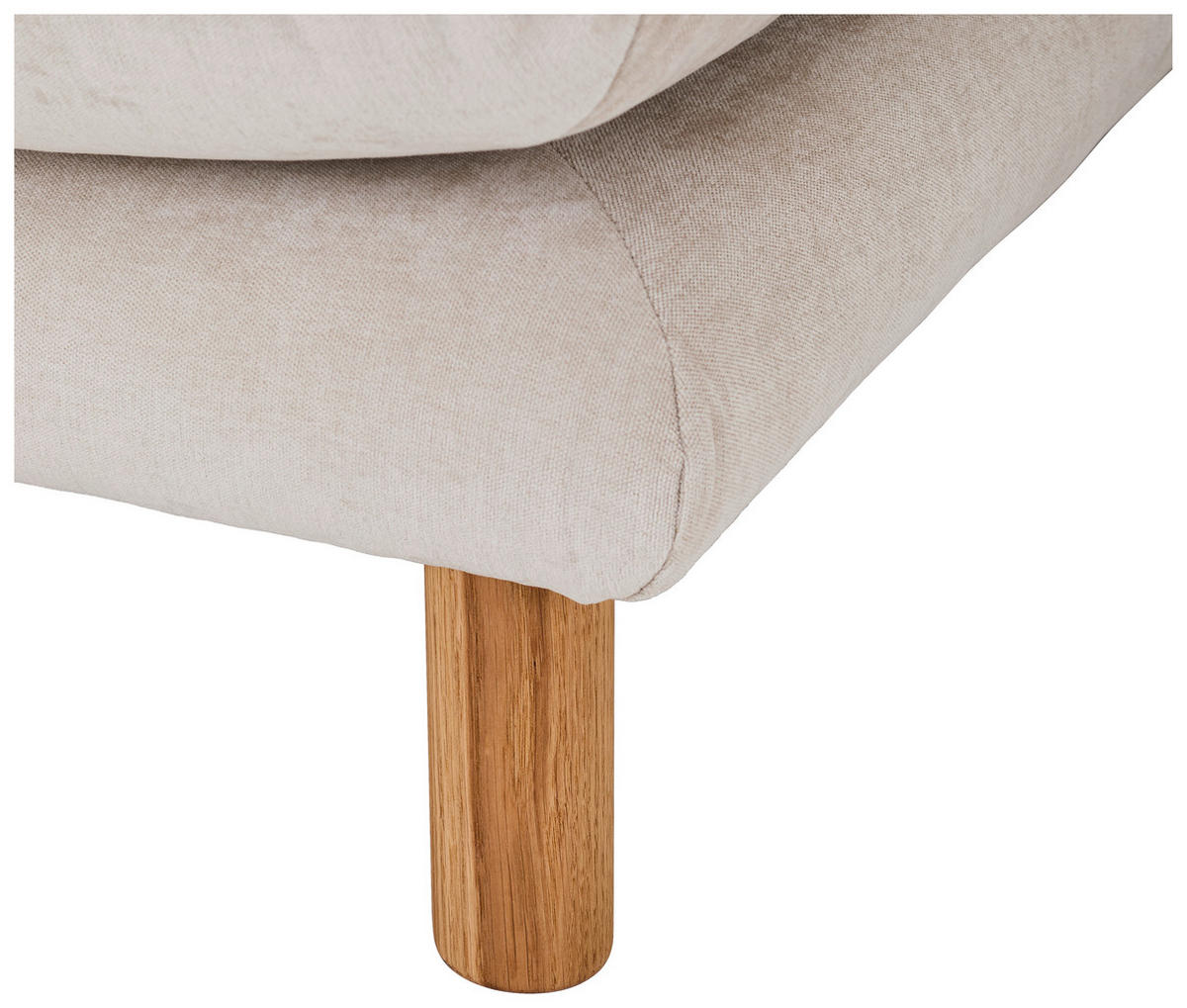 ECKSOFA Beige Chenille  - Beige/Buchefarben, KONVENTIONELL, Holz/Textil (162/276cm) - Carryhome