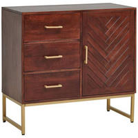 KOMMODE  in 85/80/40 cm  - Goldfarben/Walnussfarben, Design, Holz/Metall (85/80/40cm) - MID.YOU