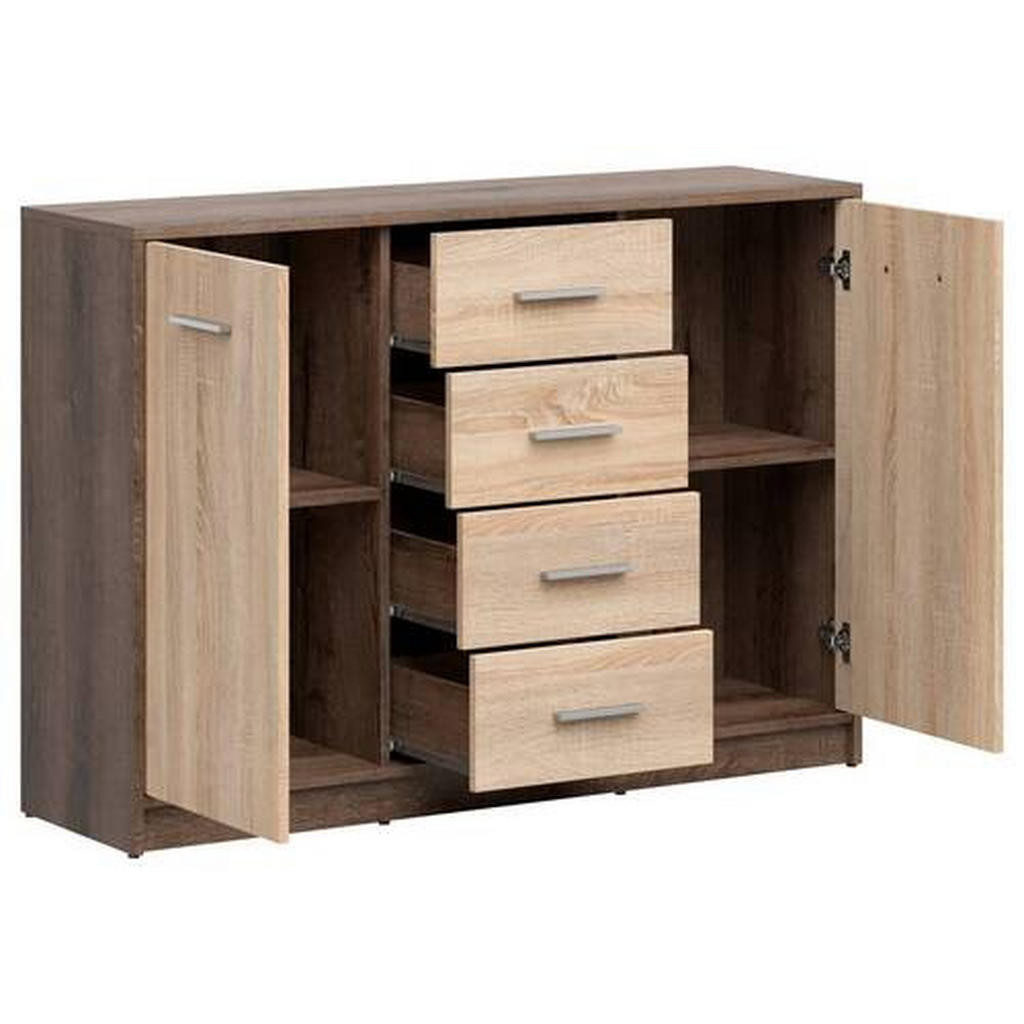 Thumbnail - Xxxl Kommode, Eiche, Sonoma Eiche, Kunststoff, 2 Fächer, 4 Schubladen, 118.5x84x34 cm, Wohnzimmer, Kommoden & Sideboards...
