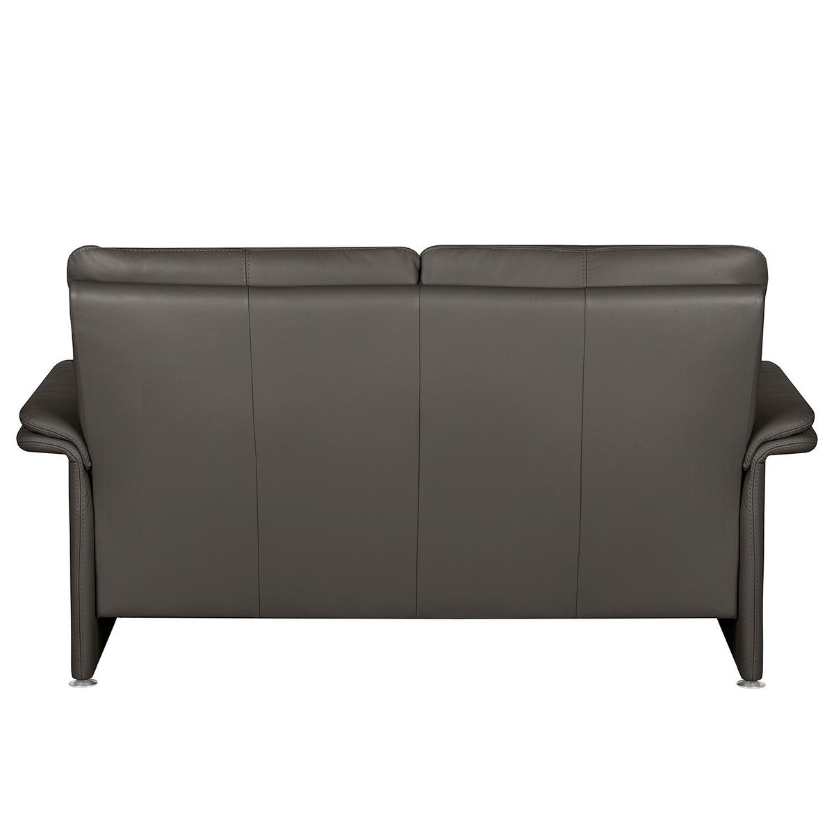 2-SITZER-SOFA Dunkelbraun Echtleder  - Dunkelbraun/Silberfarben, Design, Leder/Metall (164/90/88cm) - Livetastic