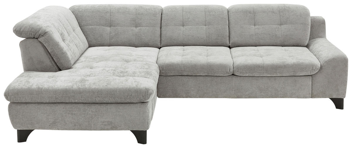 HÖRNSOFFA i chenille ljusgrå  - ljusgrå/svart, Klassisk, metall/textil (200/281cm) - MID.YOU