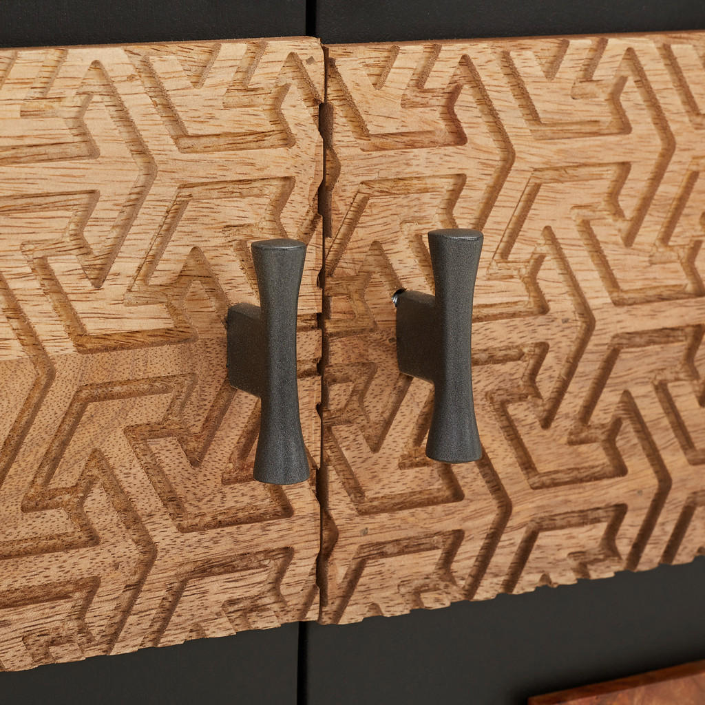Thumbnail - Livetastic Sideboard, Natur, Metall, Akazie, Mangoholz, vollmassiv, 130x82x42 cm, Holzmöbel, Kleinmöbel Holz, Holzkommod...