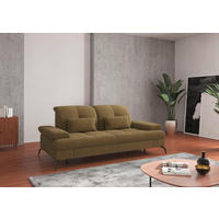 2,5-SITZER in Flachgewebe Olivgrün  - Schwarz/Olivgrün, Konventionell, Textil/Metall (202/90/122cm) - Sit & More
