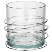 WINDLICHT - Klar/Silberfarben, Design, Glas/Metall (16,8/15,4cm) - Ambia Home
