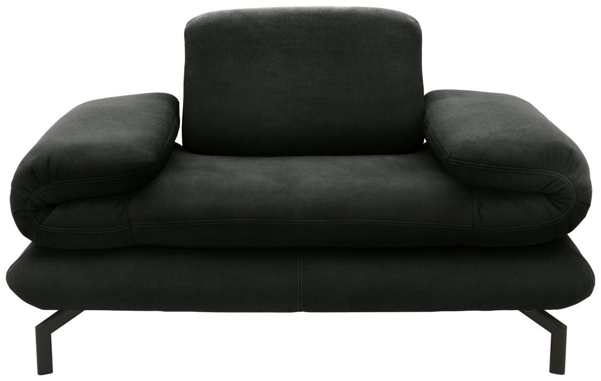 SESSEL mit Funktion in Webstoff Dunkelgrün  - Dunkelgrün/Schwarz, Design, Textil/Metall (139 (197)/83 (110)/98cm) - LOOKS by W.Joop