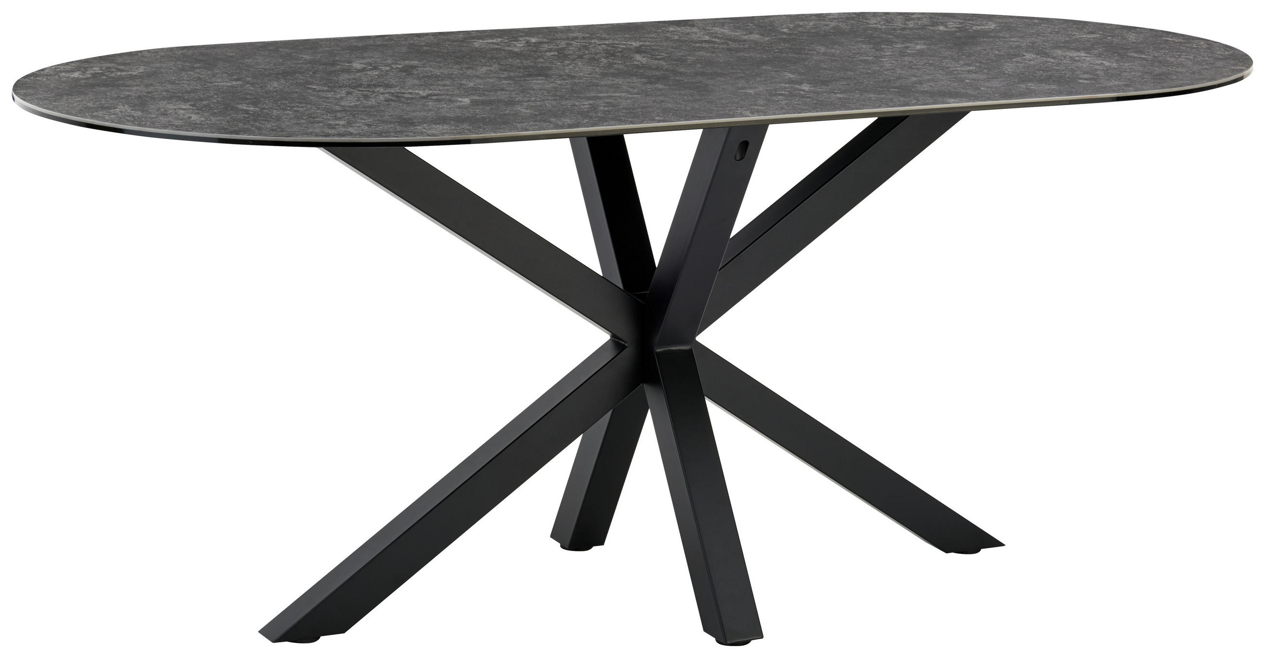 ESSTISCH in Metall, Keramik 180/90/75 cm  - Dunkelgrau/Schwarz, MODERN, Keramik/Metall (180/90/75cm) - Livetastic