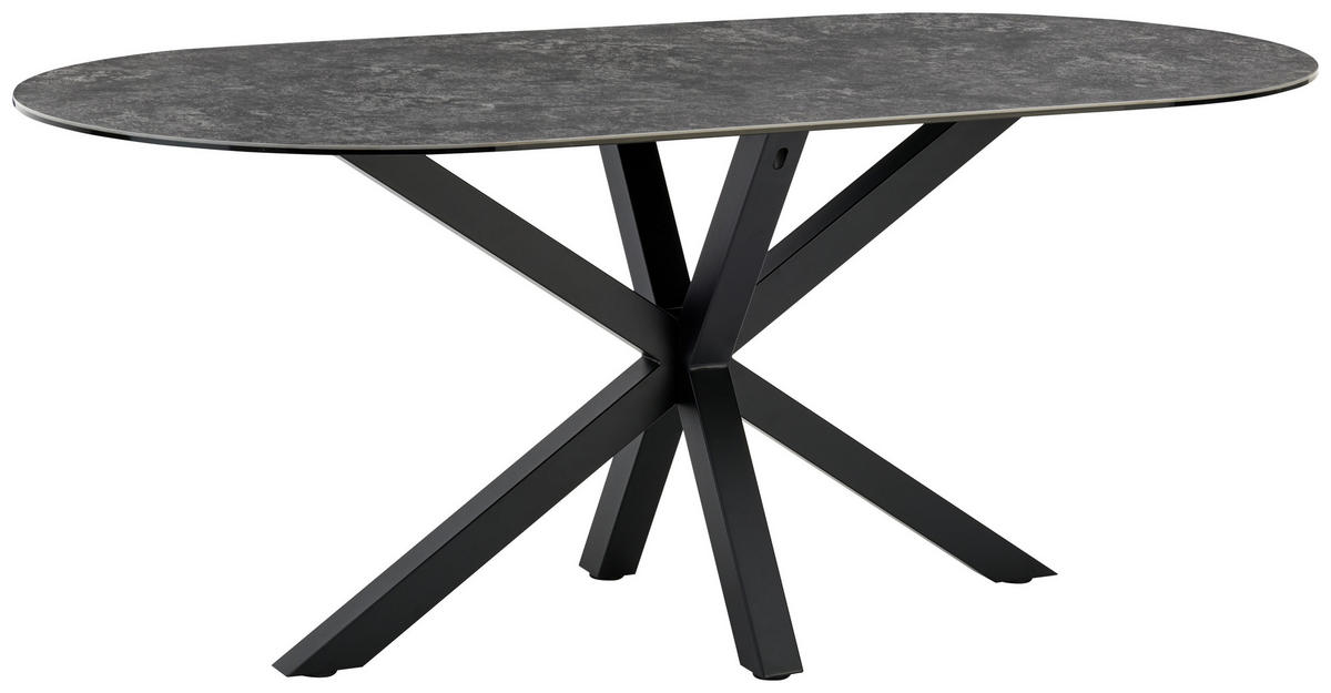STOL ZA BLAGOVAONICU  crna, tamno siva  metal, keramika      - tamno siva/crna, Moderno, metal/keramika (180/90/75cm) - Livetastic