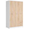 DREHTÜRENSCHRANK  in Weiß, Sonoma Eiche  - Silberfarben/Weiß, MODERN, Holzwerkstoff/Kunststoff (118,5/197/54,5cm) - MID.YOU