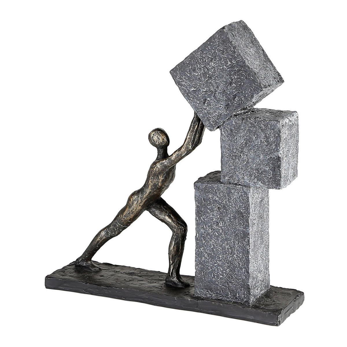 SKULPTUR - Silberfarben/Grau, Basics, Kunststoff (28/30,5/7cm)