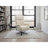 RELAXSESSEL TV TRIPLE SEVEN XTRA LARGE XL Chenille Kopfteilverstellung, Fußteilverstellung, Rücken echt    - Sandfarben/Schwarz, Basics, Textil/Metall (86/120/86cm) - Sit & More