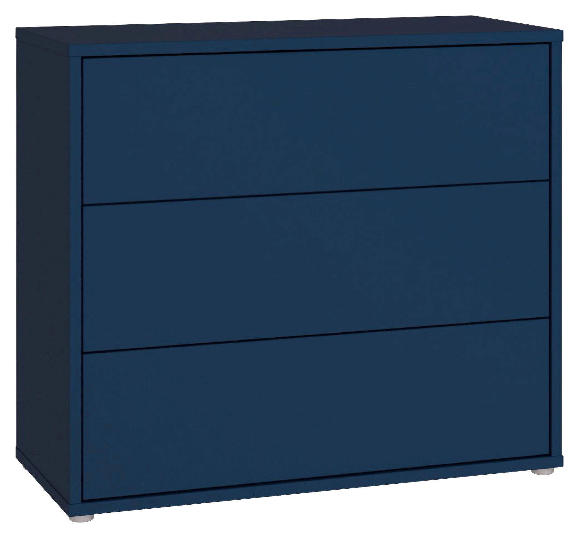 KOMMODE , 95/83/42 cm, 3 Schublade(n)  - Silberfarben/Dunkelblau, Trend, Holzwerkstoff/Kunststoff (95/83/42cm) - Carryhome