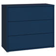 KOMMODE , 95/83/42 cm, 3 Schublade(n)  - Silberfarben/Dunkelblau, Trend, Holzwerkstoff/Kunststoff (95/83/42cm) - Carryhome