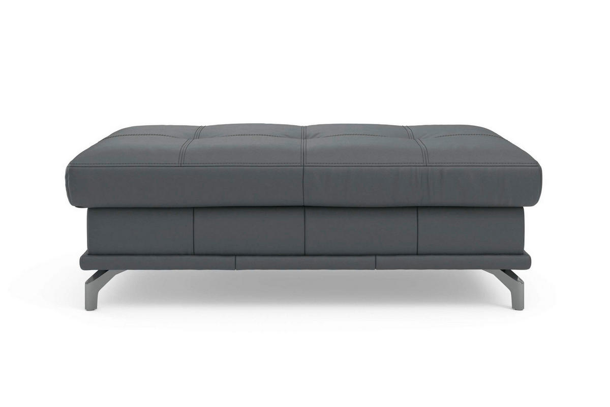 HOCKER COSTELLO E Echtleder Schwarz  - Schwarz, Basics, Leder/Metall (133/47/72cm) - Sit & More