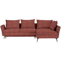 ECKSOFA Rostfarben Webstoff  - Rostfarben/Schwarz, Design, Textil/Metall (282/182cm) - Stylife