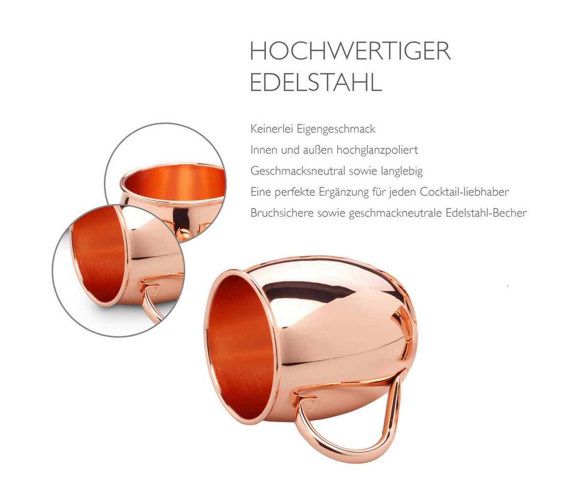 MOSCOW-MULE-BECHER  - Kupferfarben, Basics, Metall (10/10/13,5cm) - Echtwerk