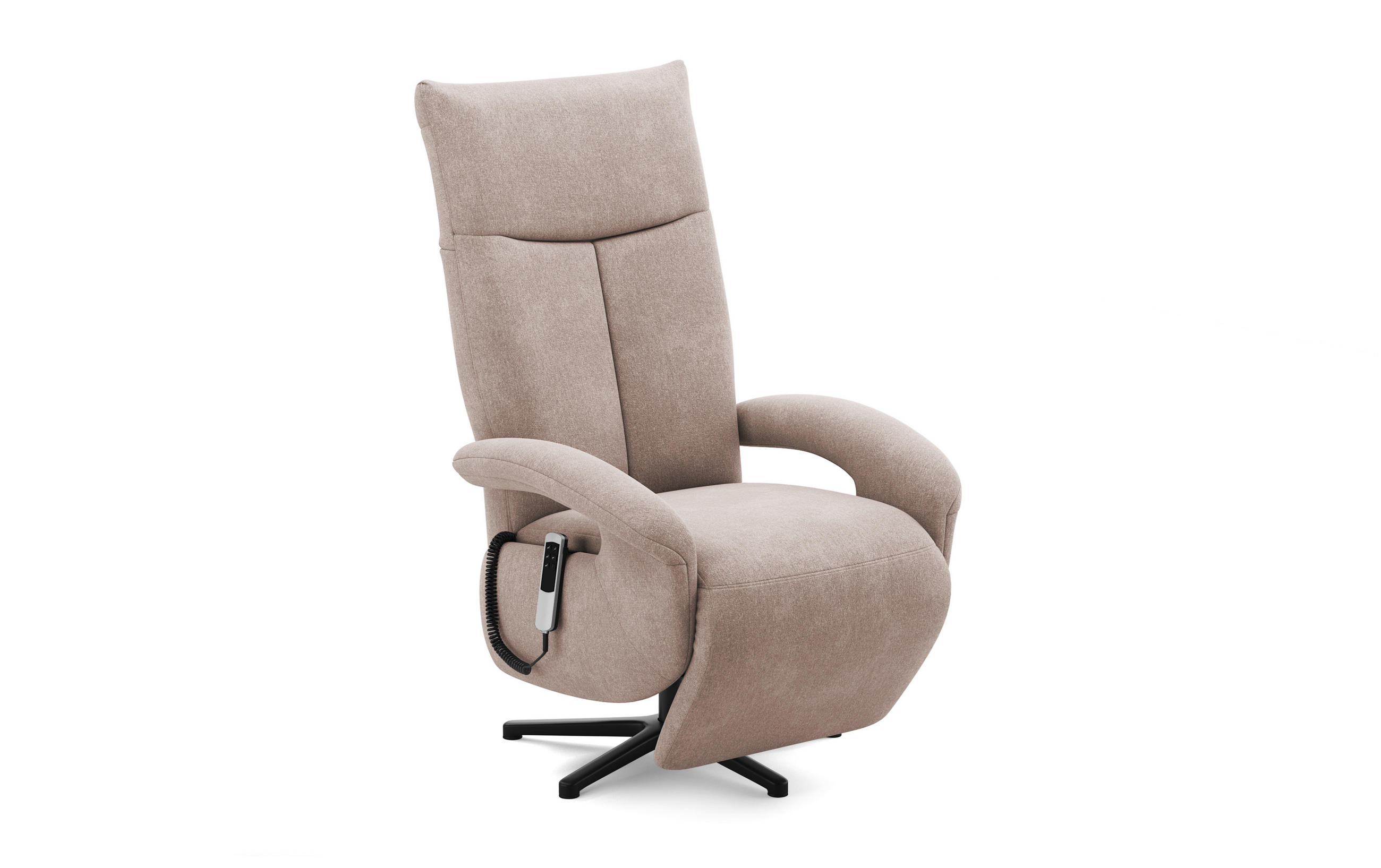 SESSEL in Flachgewebe Greige - Greige/Schwarz, Modern, Textil/Metall (74/112/82cm) - Sit & More