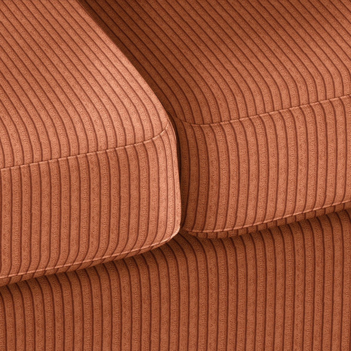 2-SITZER-SOFA in Cord Koralle  - Koralle/Naturfarben, Holz/Textil (190/70-85/95cm) - MID.YOU