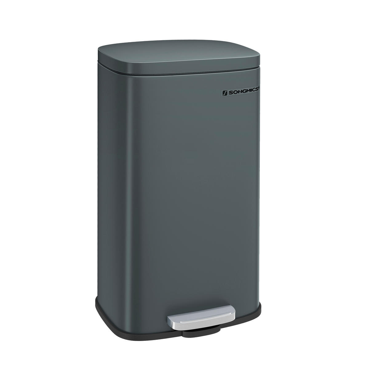 KOŠ NA ODPADKY  30 l - šedá/černá, Basics, kov/plast (34,8/63,3/29,7cm)