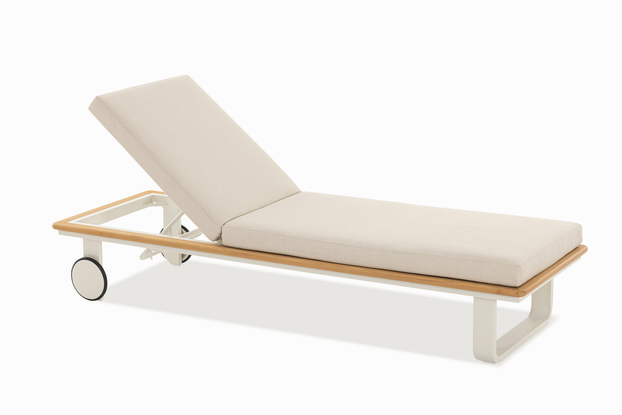 SONNENLIEGE  - Sandfarben/Grauweiss, Basics, Holz/Textil (206/70/41cm) - Niehoff Garden