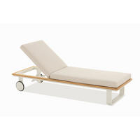 SONNENLIEGE  - Sandfarben/Grauweiss, Basics, Holz/Textil (206/70/41cm) - Niehoff Garden