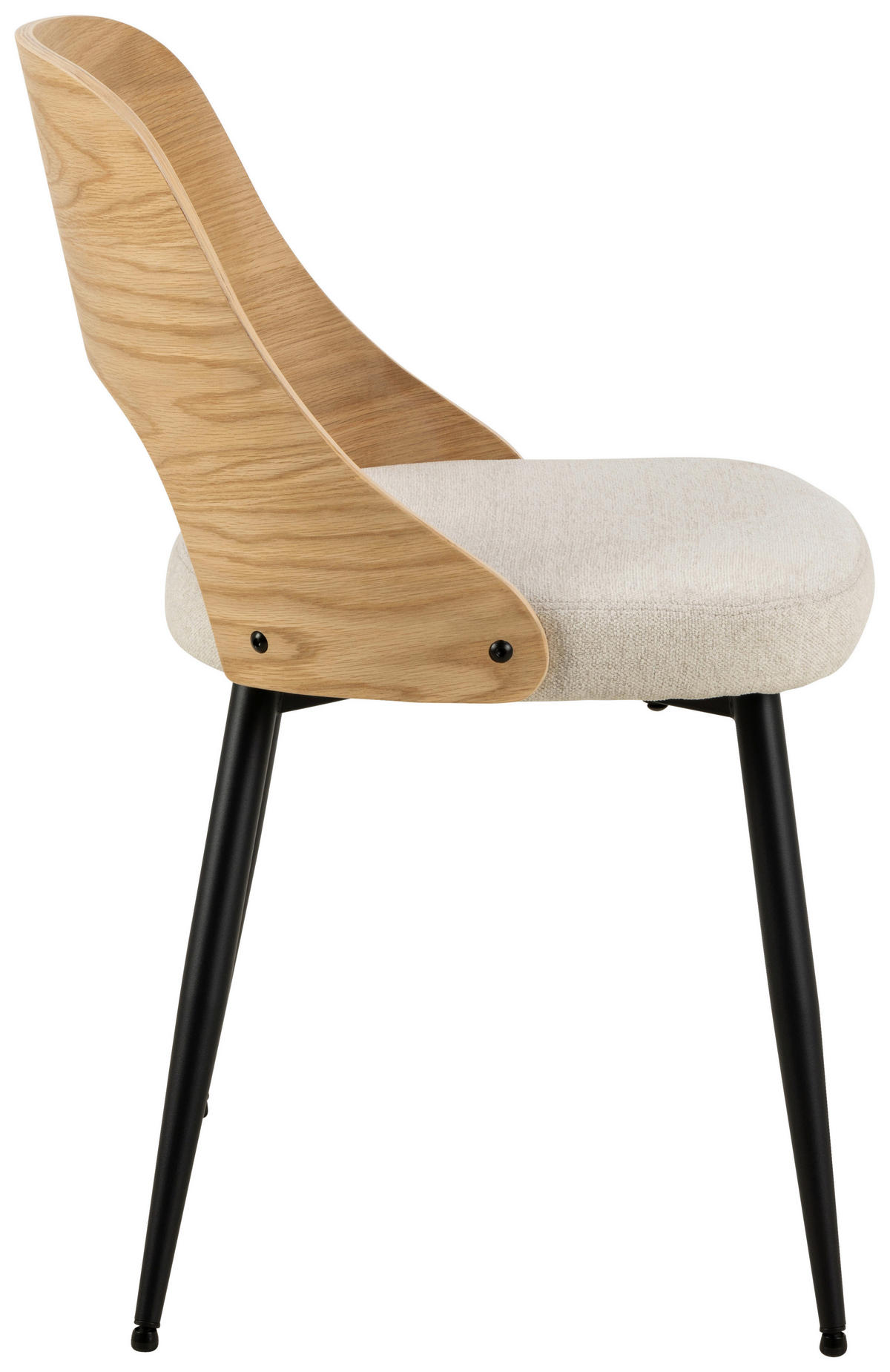 STUHL  in Stahl Flachgewebe  - Beige/Schwarz, Modern, Holz/Textil (48/79/53cm) - MID.YOU