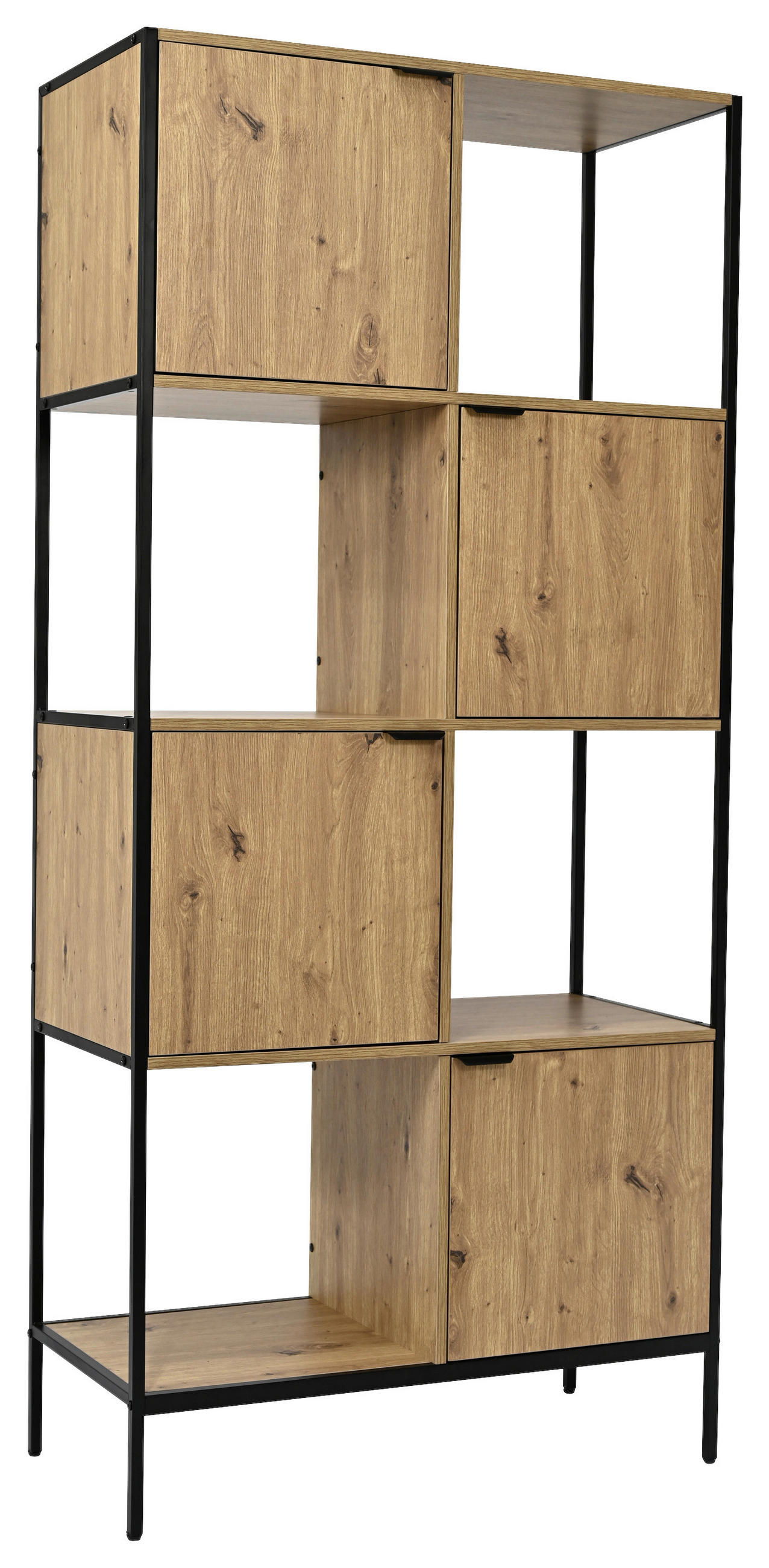 Etajeră Pentru Documente 83,5/182/40 cm  - stejar Artisan/negru, Design, metal/material pe bază de lemn (83,5/182/40cm) - Carryhome