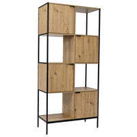 Etajeră Pentru Documente 83,5/182/40 cm  - stejar Artisan/negru, Design, metal/material pe bază de lemn (83,5/182/40cm) - Carryhome