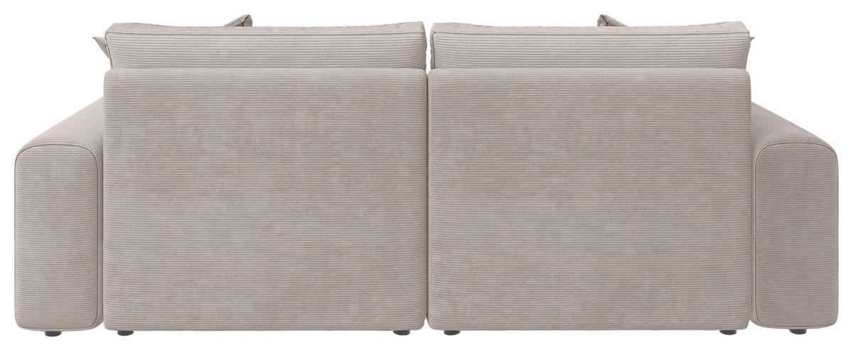 BIGSOFA Cord Beige  - Beige/Schwarz, MODERN, Kunststoff/Textil (234/93/190cm) - Carryhome