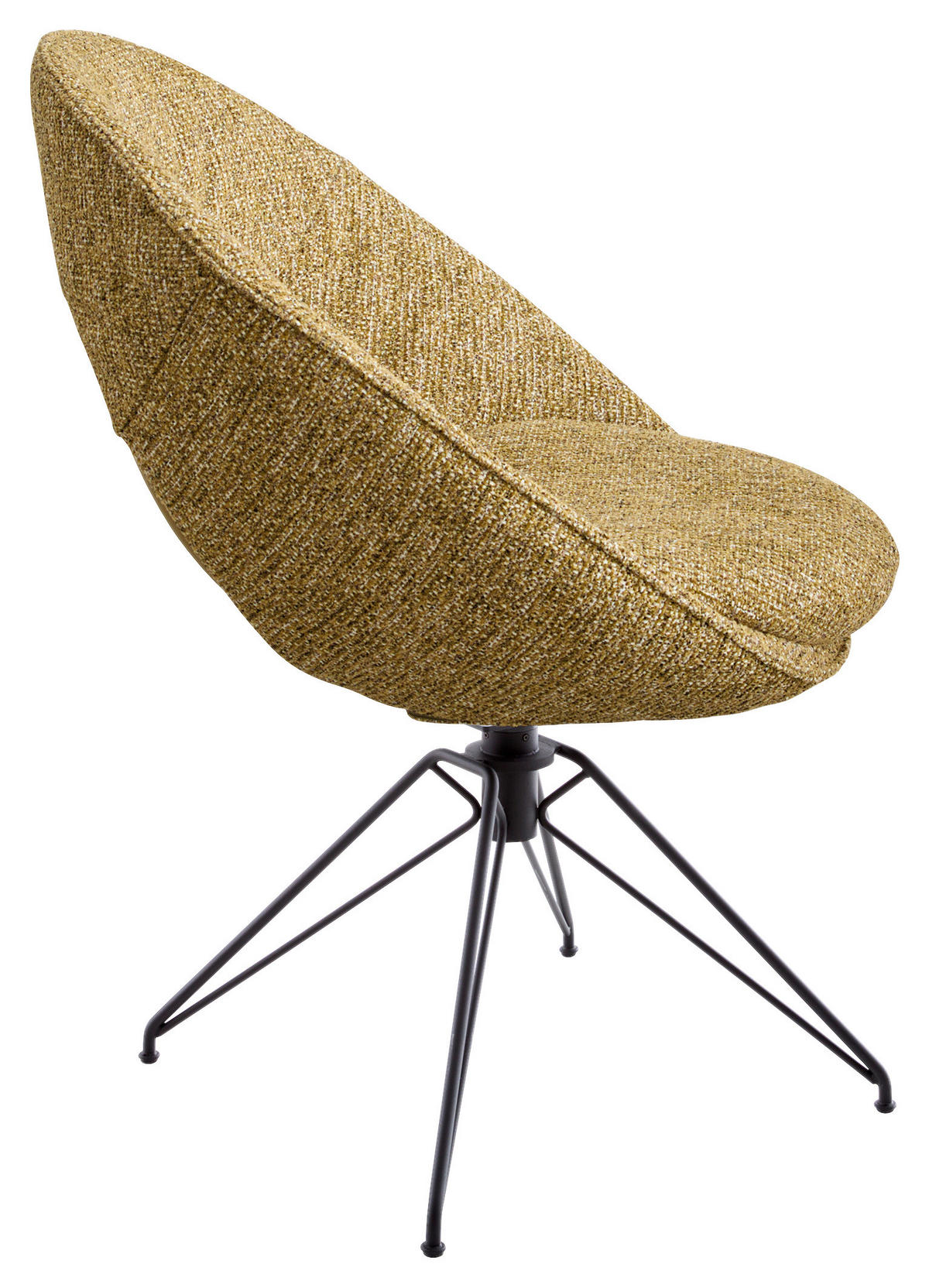 STUHL  Typenauswahl, Sitzfläche 360° drehbar, Gestellauswahl, Stoff-/Lederauswahl Chenille, Flachgewebe  Senfgelb  - Beige/Senfgelb, Design, Leder/Textil (67cm) - Koinor