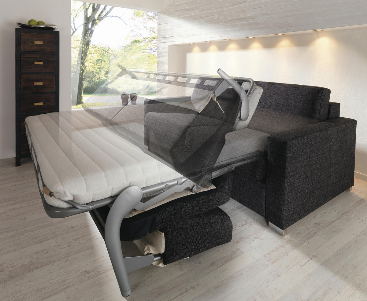 3-SED,  siva tekstil  - barve kroma/siva, Design, kovina/tekstil (198/86/97cm) - Novel