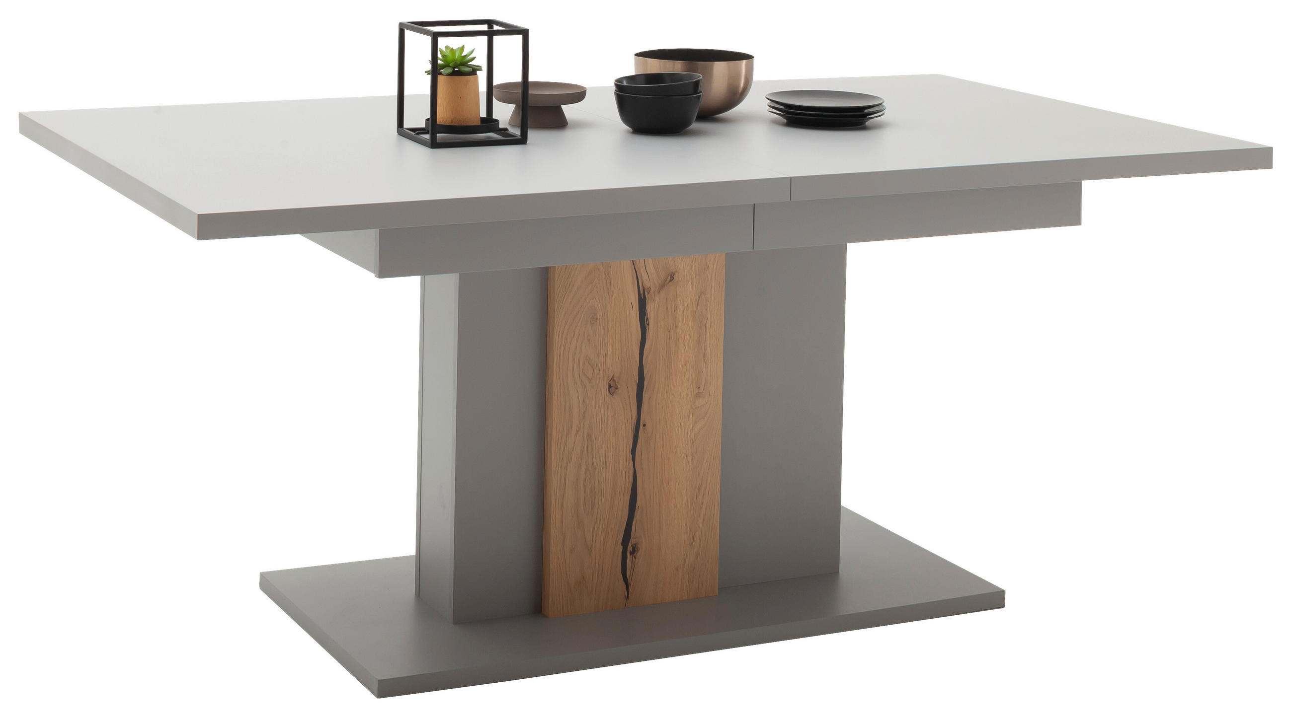 JÍDELNÍ STŮL, šedá, barvy dubu, 180-280/100/78 cm - šedá/barvy dubu, Design, kompozitní dřevo (180-280/100/78cm) - MID.YOU